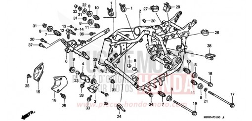 CARROSSERIE DE CHASSIS VT1100C3W de 1998